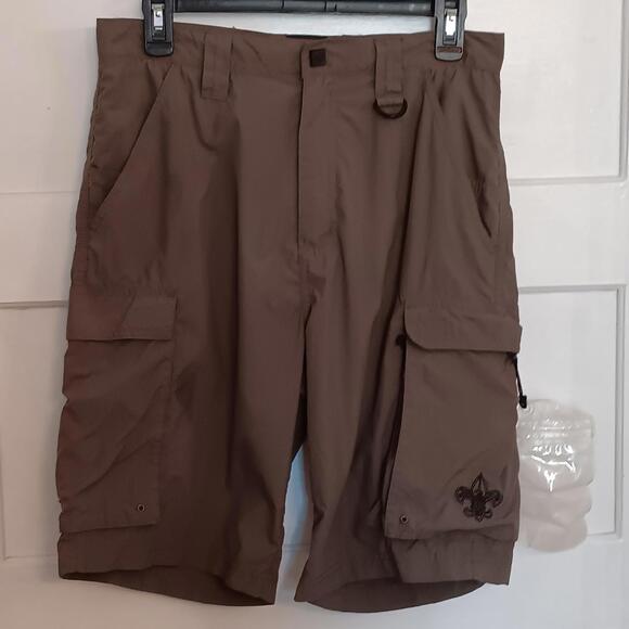 Boy Scouts Of America Shorts Mens Small Green Nylon Centennial Uniform W/pouch - Picture 1 of 8